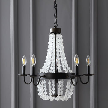 Nova 21.5" Acrylic Beaded LED Chandelier - JONATHAN Y